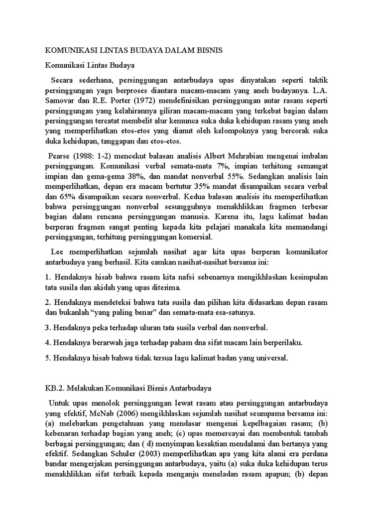 Studi Kasus untuk Interaksi lintas budaya